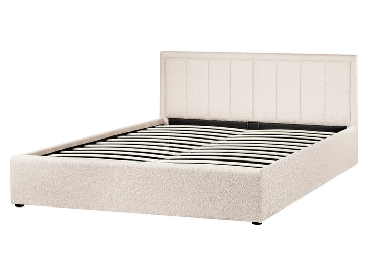Ottoman Bed Boucle 160 x 200 cm (EU King Size) Beige Syll