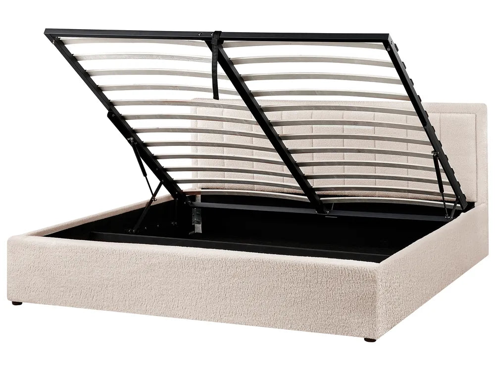 Ottoman Bed Boucle 180 x 200 cm (EU Super King) Beige Syll
