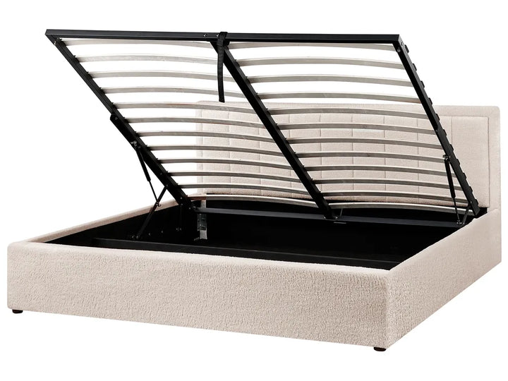 Ottoman Bed Boucle 180 x 200 cm (EU Super King) Beige Syll