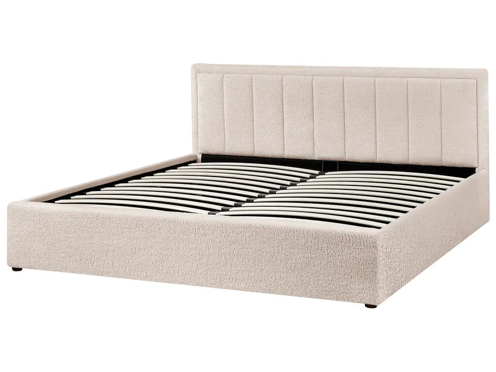 Ottoman Bed Boucle 180 x 200 cm (EU Super King) Beige Syll