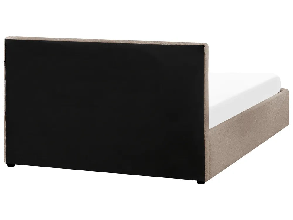 Ottoman Bed Boucle 140 x 200 cm (EU Double) Taupe Syll