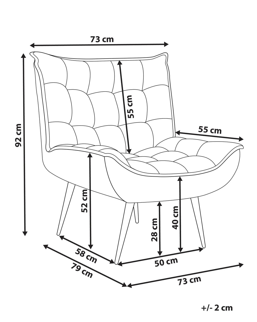Armchair Boucle White Sharece
