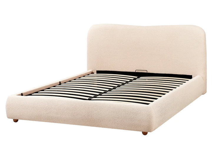 Ottoman Bed Fabric 160 x 200 cm (EU King Size) Light Beige Luke
