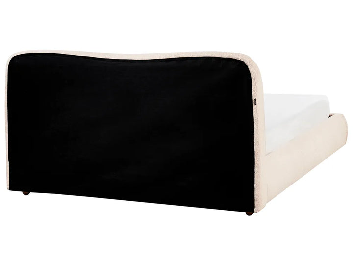 Ottoman Bed Boucle 160 x 200 cm (EU King Size) Light Beige Lorelai