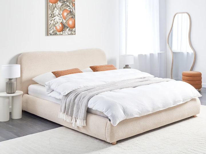 Ottoman Bed Fabric 180 x 200 cm (EU Super King) Light Beige Luke
