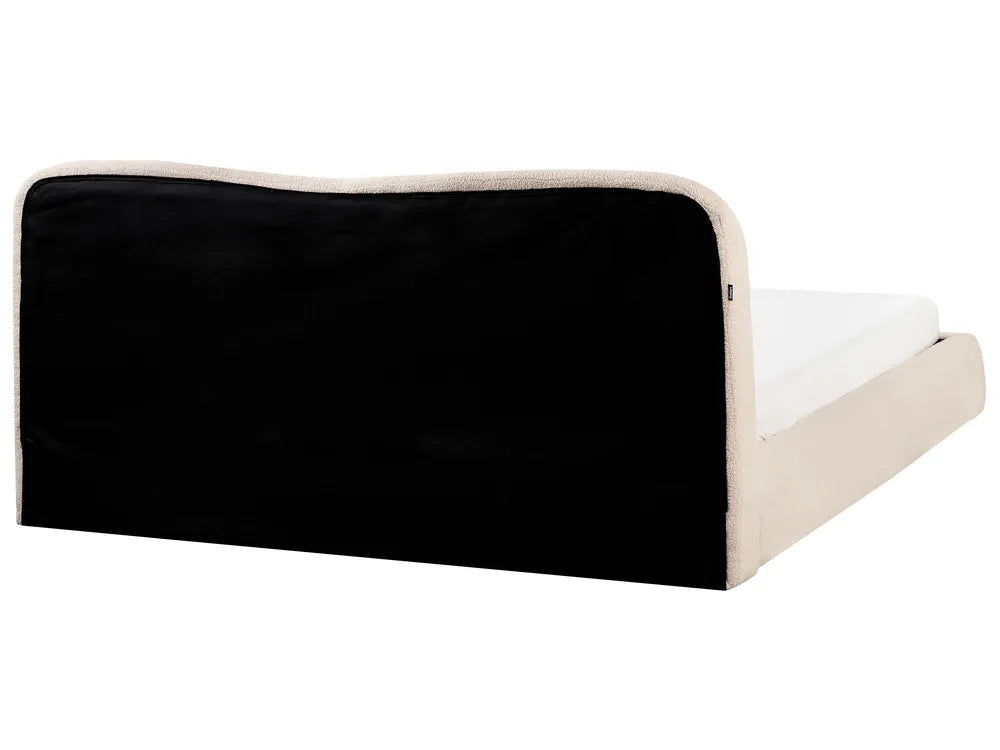 Ottoman Bed Boucle 180 x 200 cm (EU Super King) Light Beige Lorelai