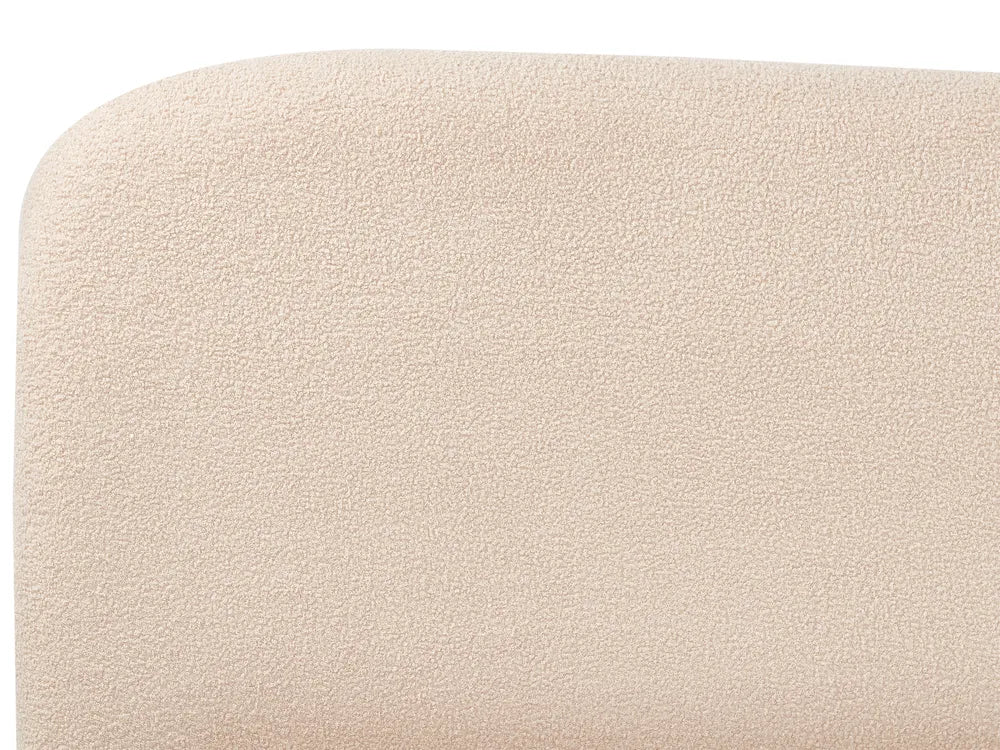 Ottoman Bed Boucle 180 x 200 cm (EU Super King) Light Beige Lorelai