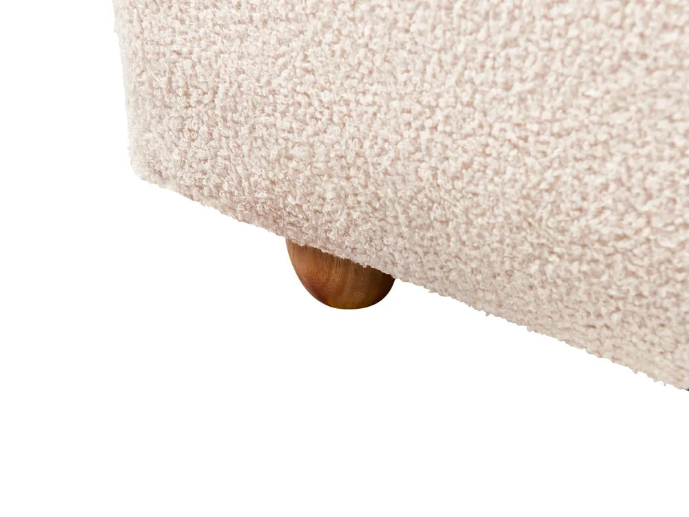 Ottoman Bed Boucle 180 x 200 cm (EU Super King) Light Beige Lorelai