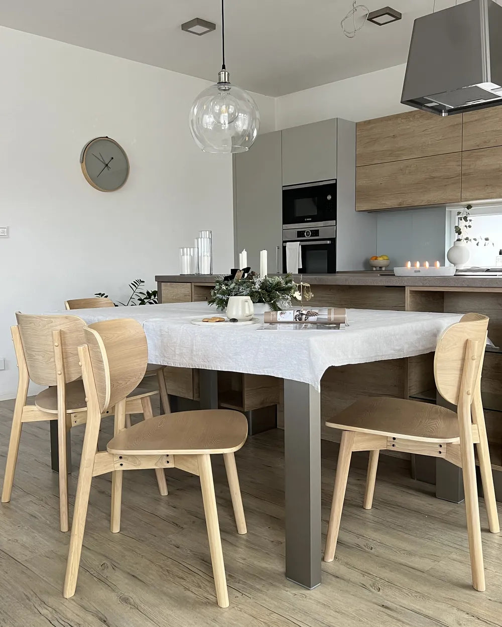 Set of 2 Dining Chairs Wood Light Brown Rini