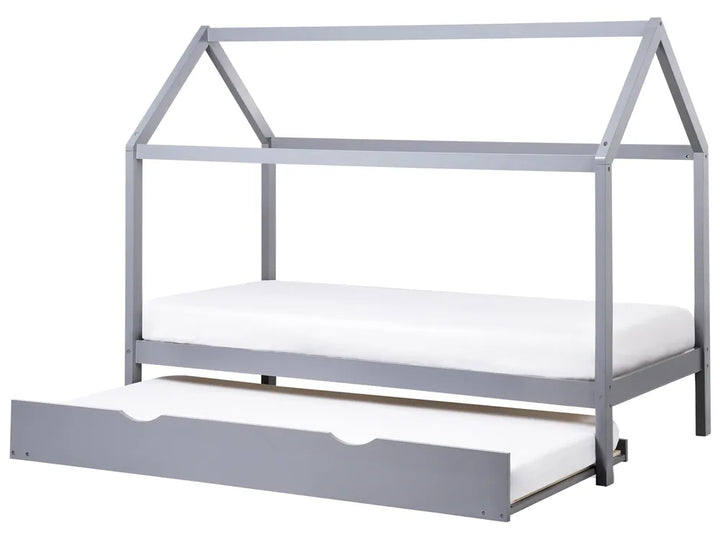 Kids Trundle Bed Pine Wood McElhattan 90 x 200 cm (EU Single) Grey