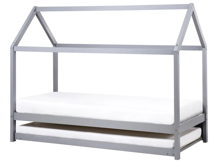 Kids Trundle Bed Pine Wood McElhattan 90 x 200 cm (EU Single) Grey
