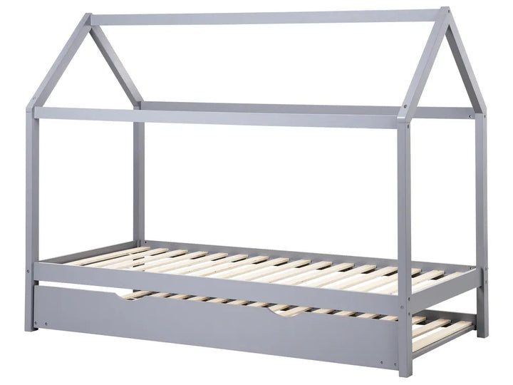 Kids Trundle Bed Pine Wood McElhattan 90 x 200 cm (EU Single) Grey