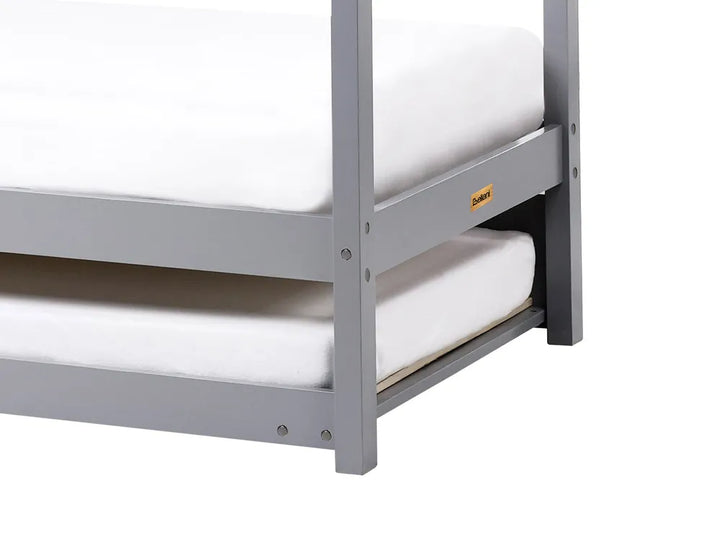 Kids Trundle Bed Pine Wood McElhattan 90 x 200 cm (EU Single) Grey