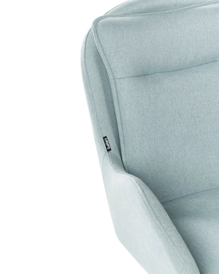 Set of 2 Dining Chairs Swivel Fabric Light Blue Fall