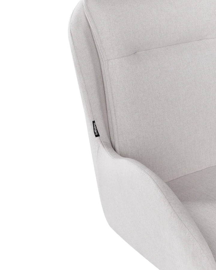 Set of 2 Dining Chairs Swivel Fabric Light Beige Fall