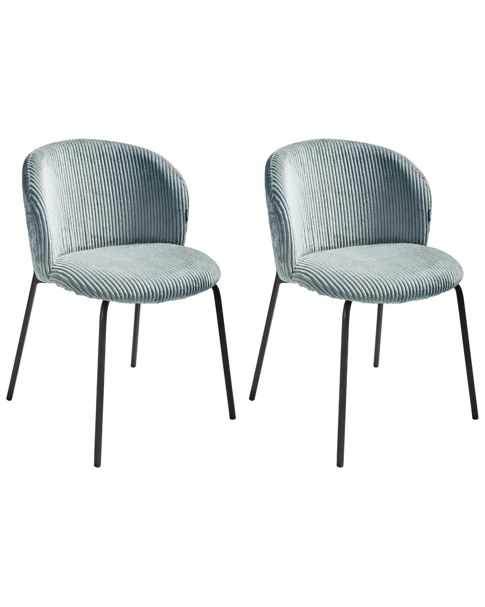 Set of 2 Dining Chairs Corduroy Light Blue Yve