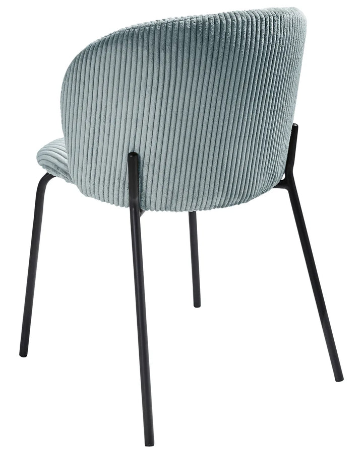 Set of 2 Dining Chairs Corduroy Light Blue Yve