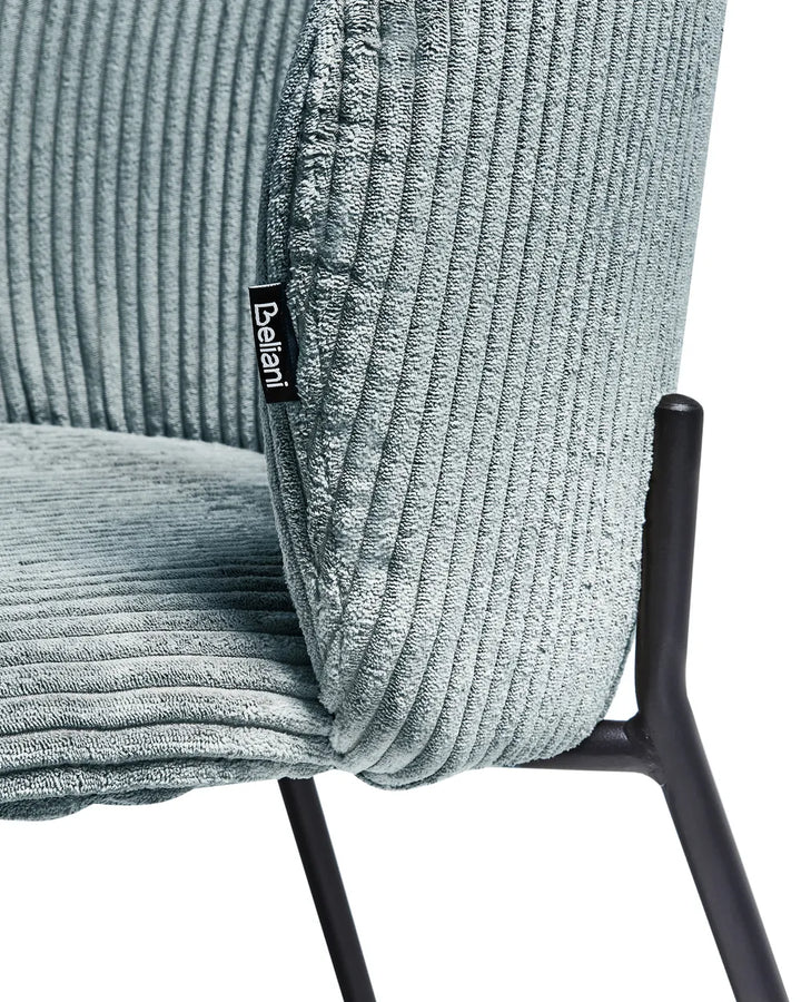 Set of 2 Dining Chairs Corduroy Light Blue Yve