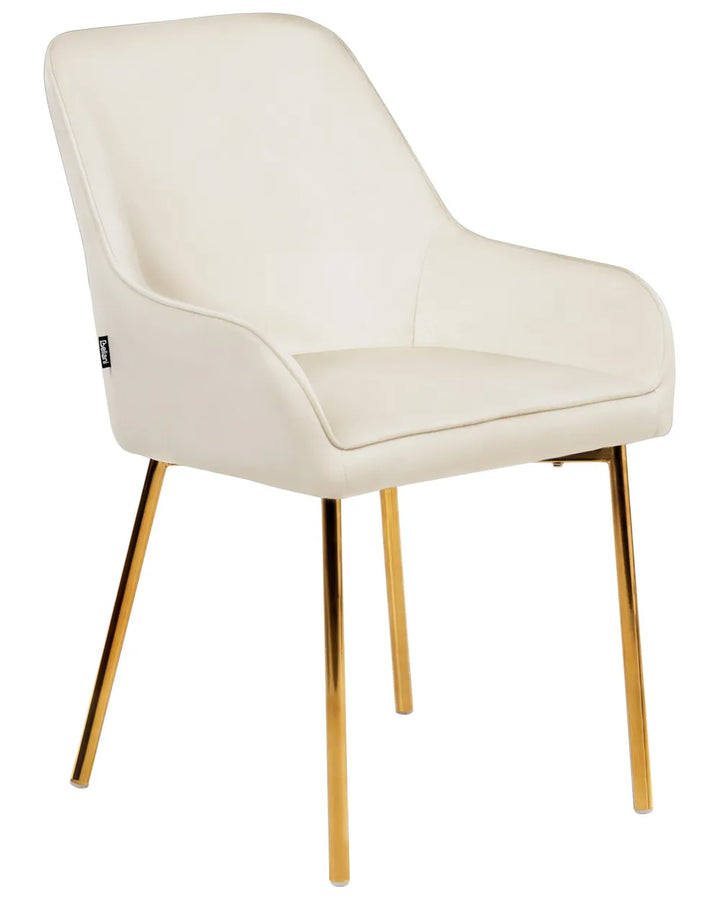 Set of 2 Dining Chairs Velvet Off-White Ophelia