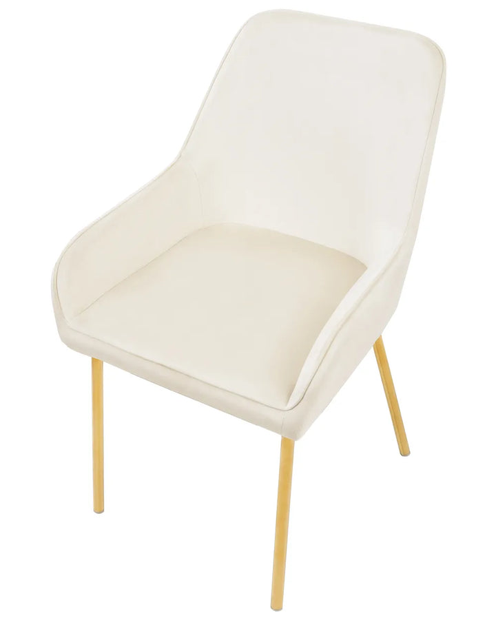 Set of 2 Dining Chairs Velvet Off-White Ophelia