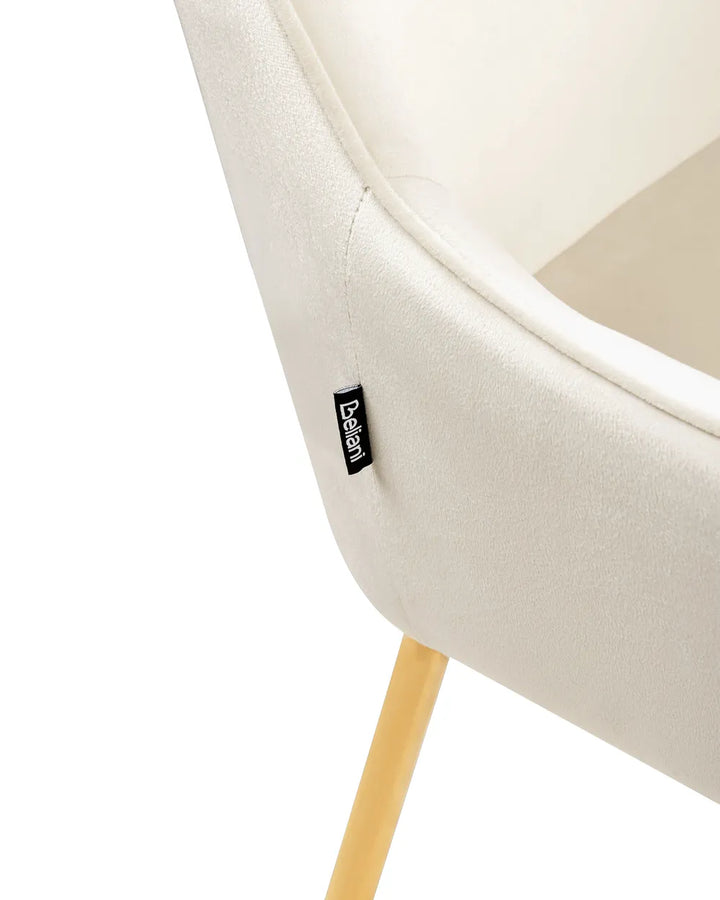Set of 2 Dining Chairs Velvet Off-White Ophelia