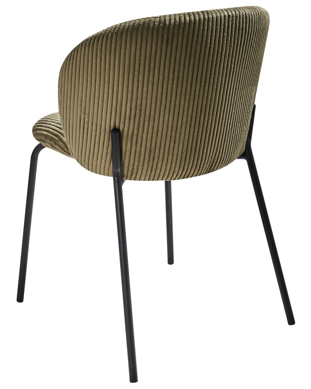 Set of 2 Dining Chairs Corduroy Olive Green Yve