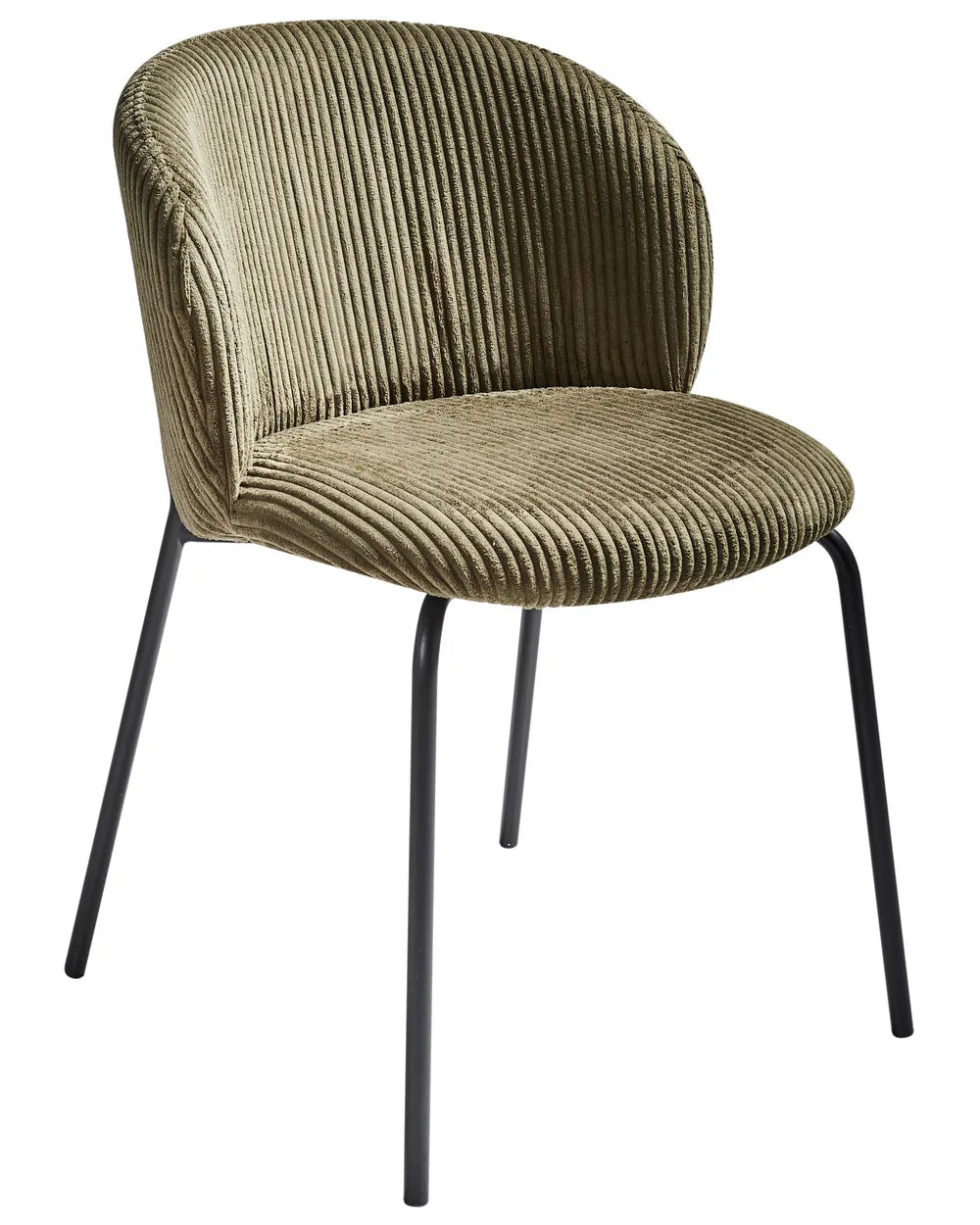 Set of 2 Dining Chairs Corduroy Olive Green Yve