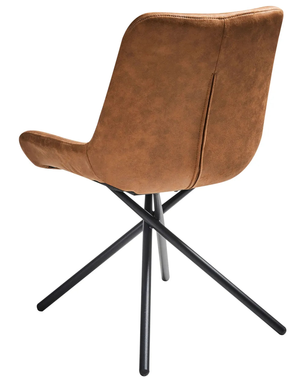Set of 2 Dining Chairs Faux Suede Golden Brown Art