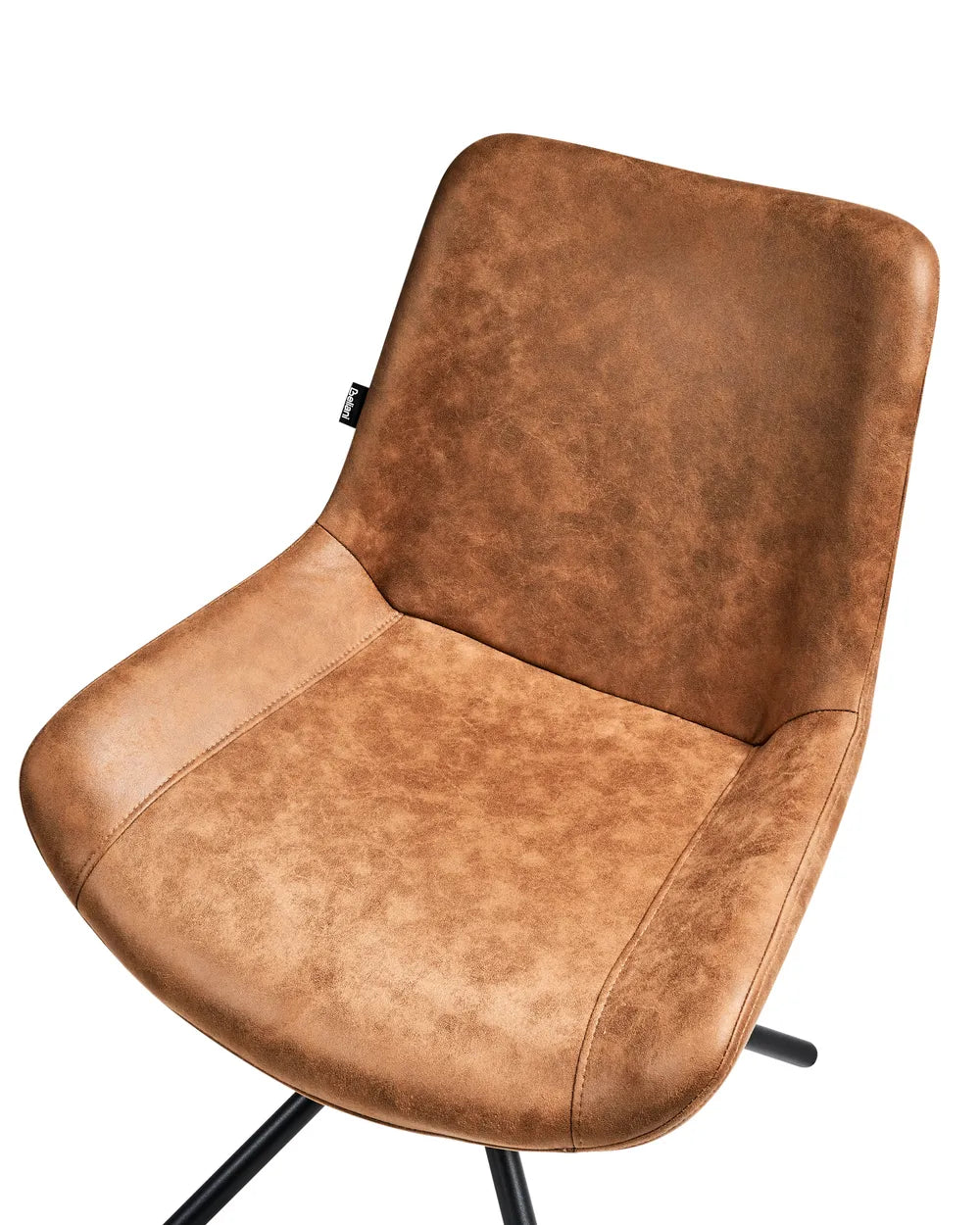 Set of 2 Dining Chairs Faux Suede Golden Brown Art