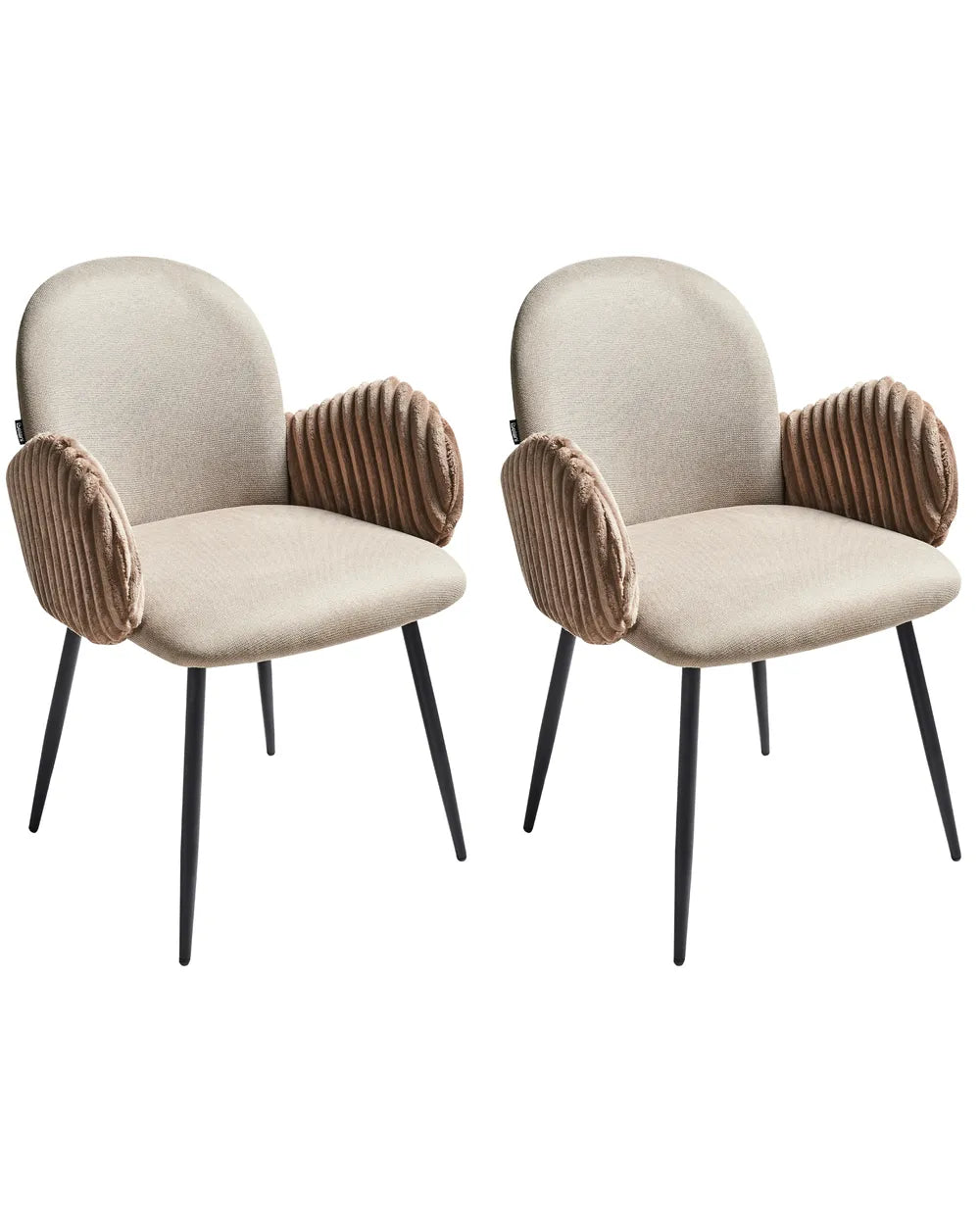 Set of 2 Dining Chairs Fabric Taupe Holly