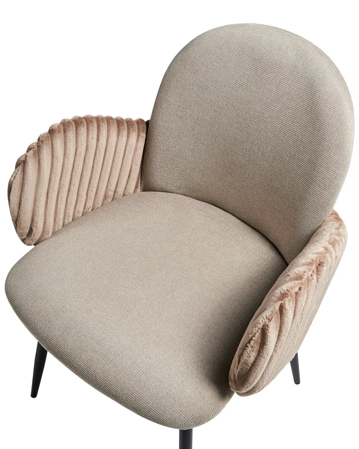 Set of 2 Dining Chairs Fabric Taupe Holly
