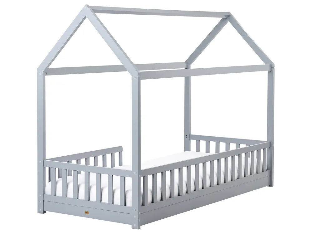 Kids Bed House Pine Wood 90 x 200 cm (EU Single) Grey Casandra