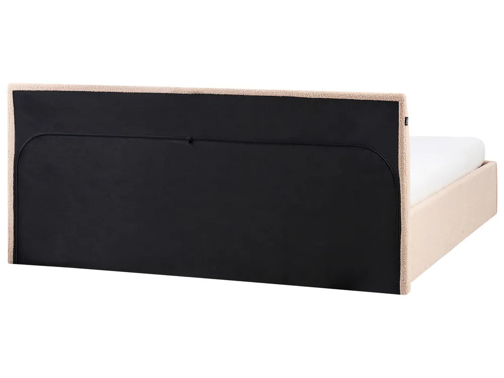Ottoman Bed Boucle 180 x 200 cm (EU Super King) Beige Drew