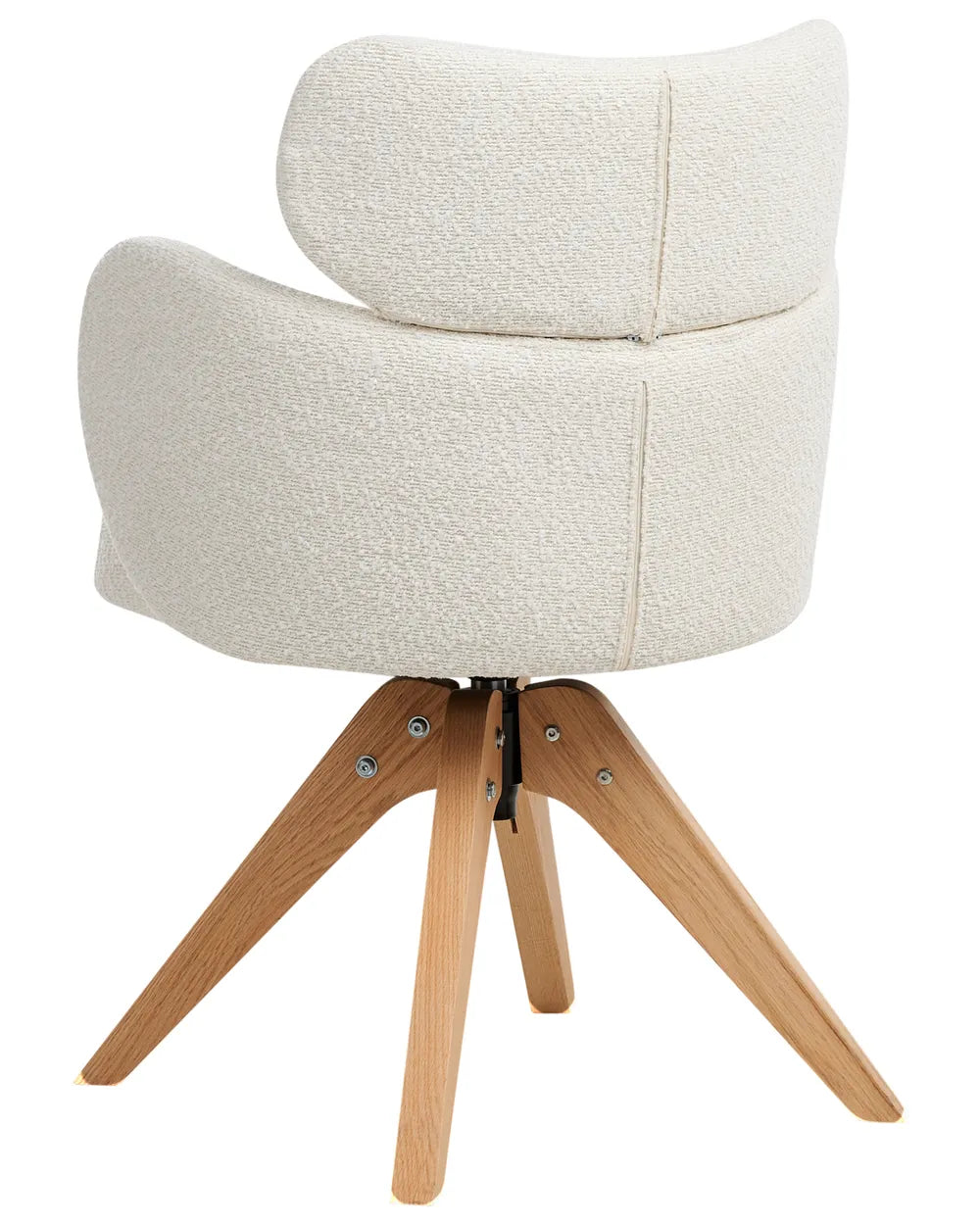 Dining Chair Swivel Boucle Light Beige Colbie