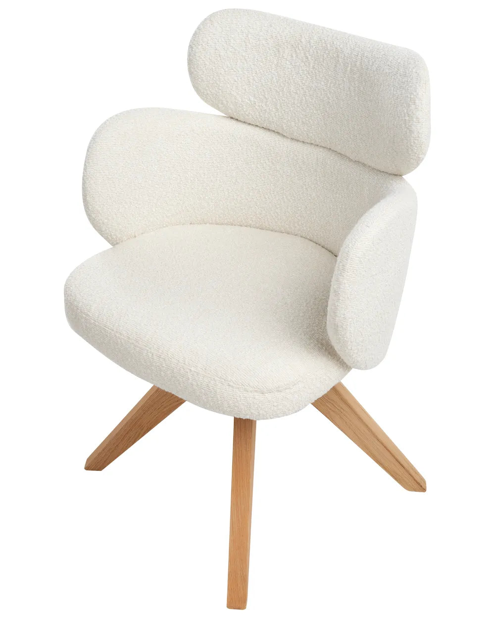 Dining Chair Swivel Boucle Light Beige Colbie