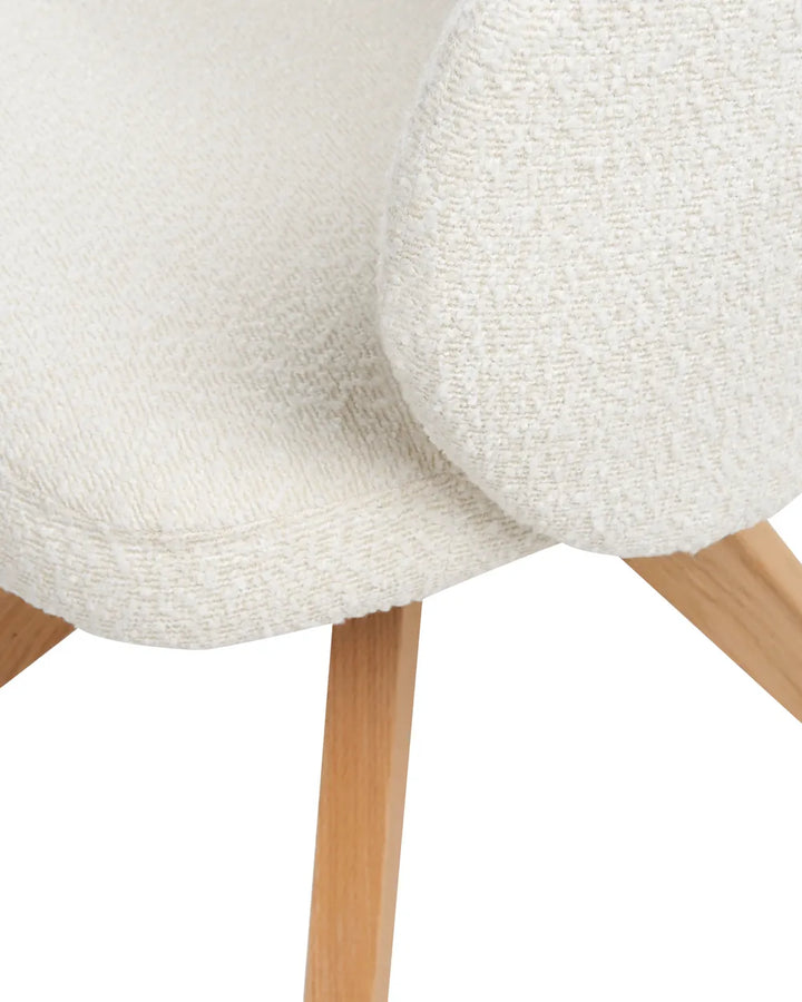 Dining Chair Swivel Boucle Light Beige Colbie