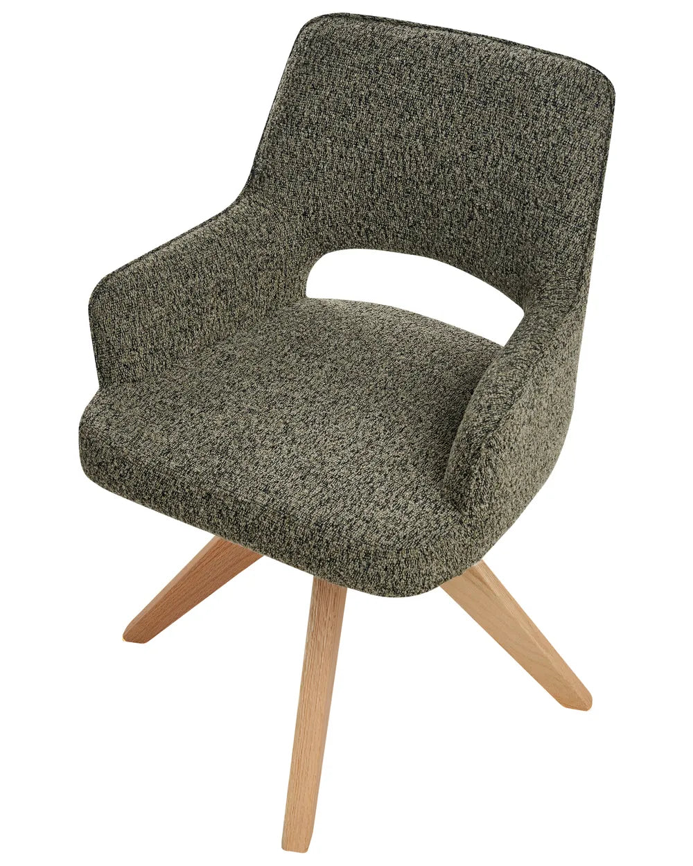Dining Chair Swivel Boucle Green Ciara