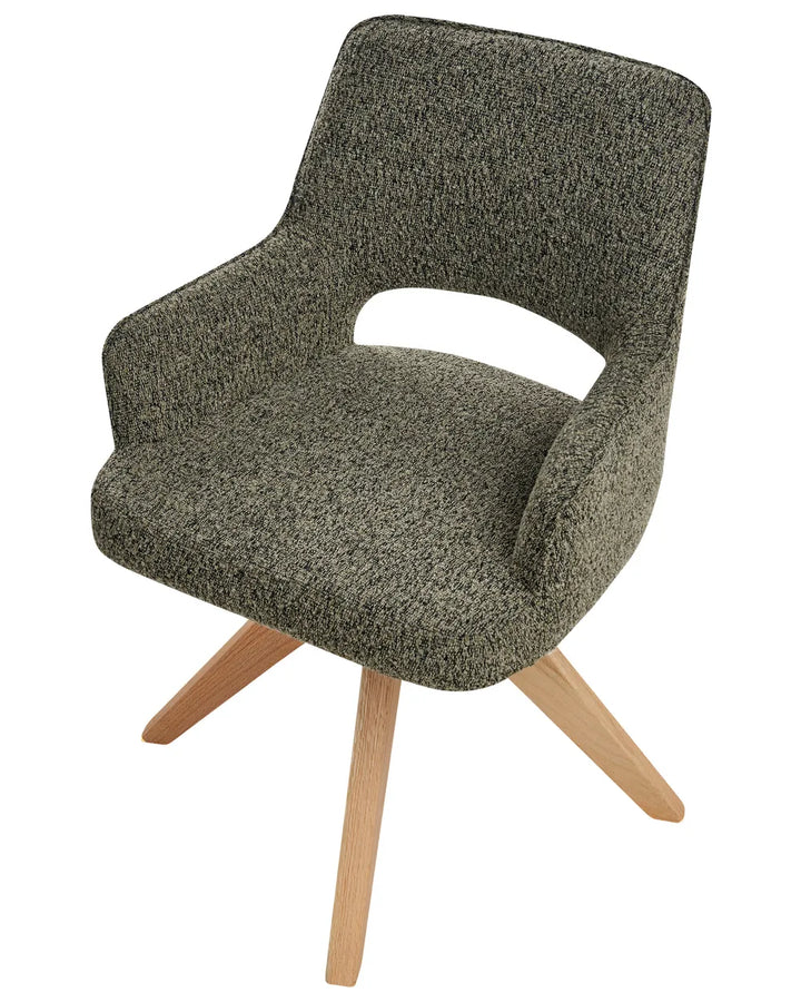 Dining Chair Swivel Boucle Green Ciara
