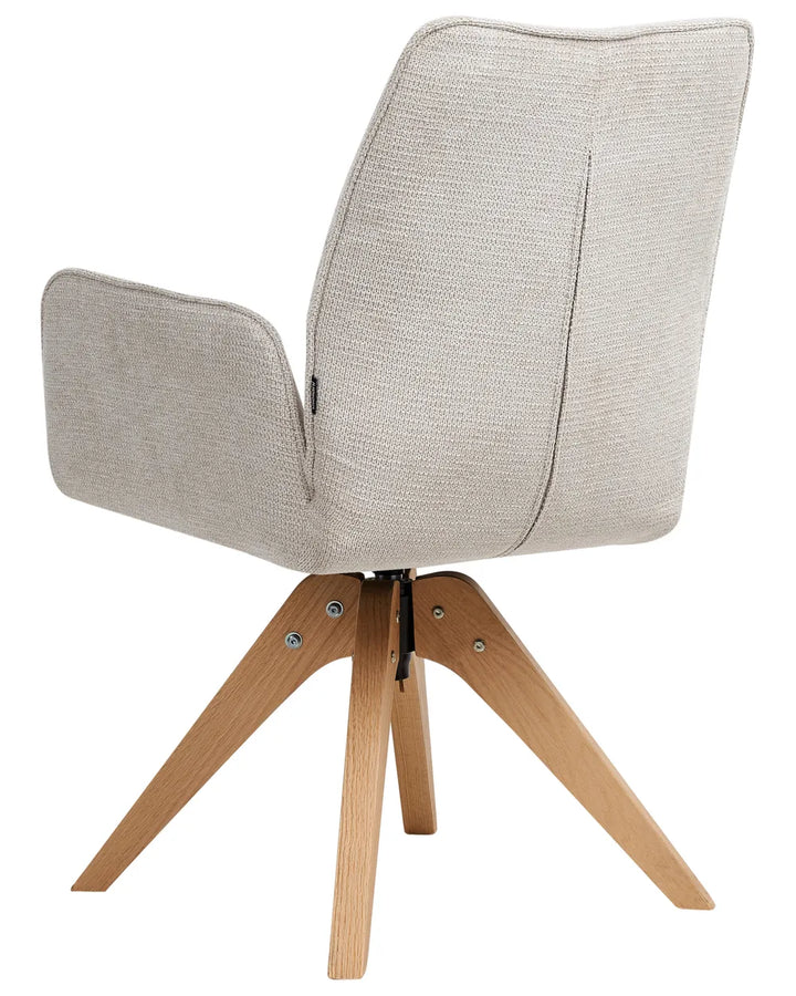 Dining Chair Swivel Faux Linen Light Beige Allison
