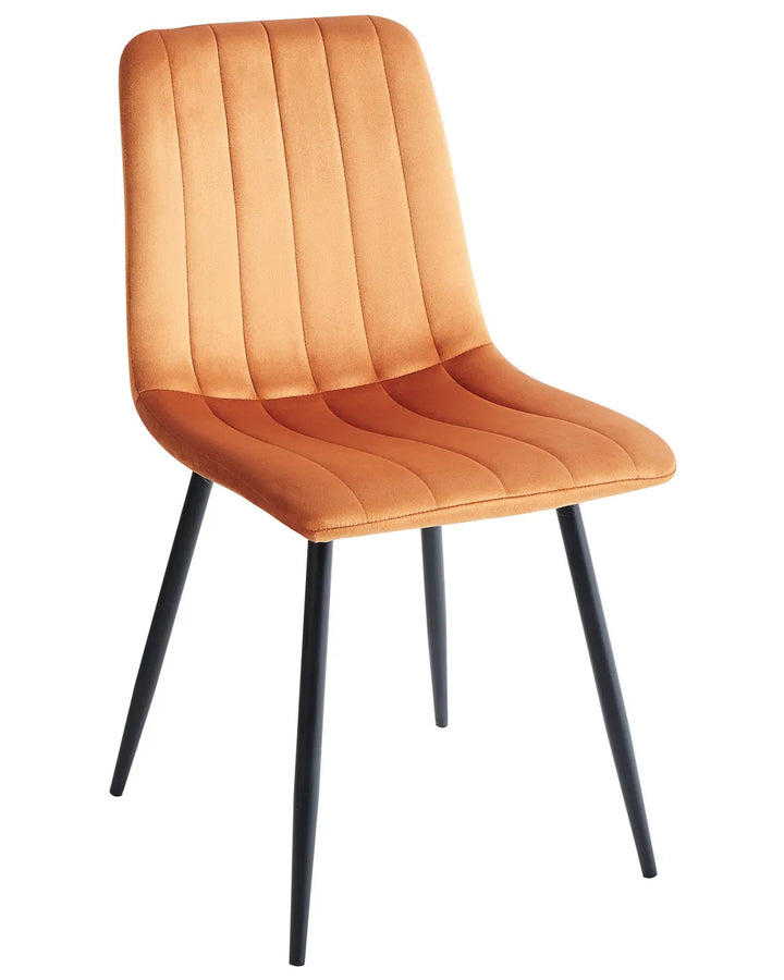 Set of 4 Dining Chairs Velvet Orange Brelle