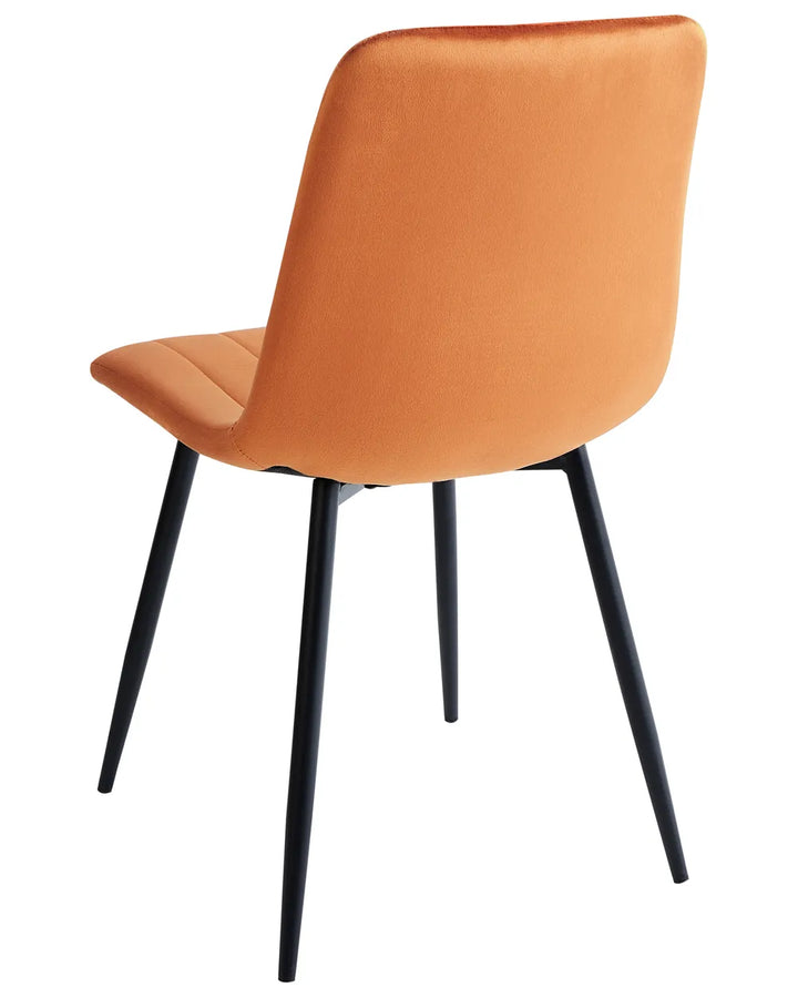 Set of 4 Dining Chairs Velvet Orange Brelle