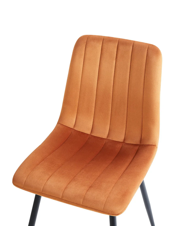 Set of 4 Dining Chairs Velvet Orange Brelle