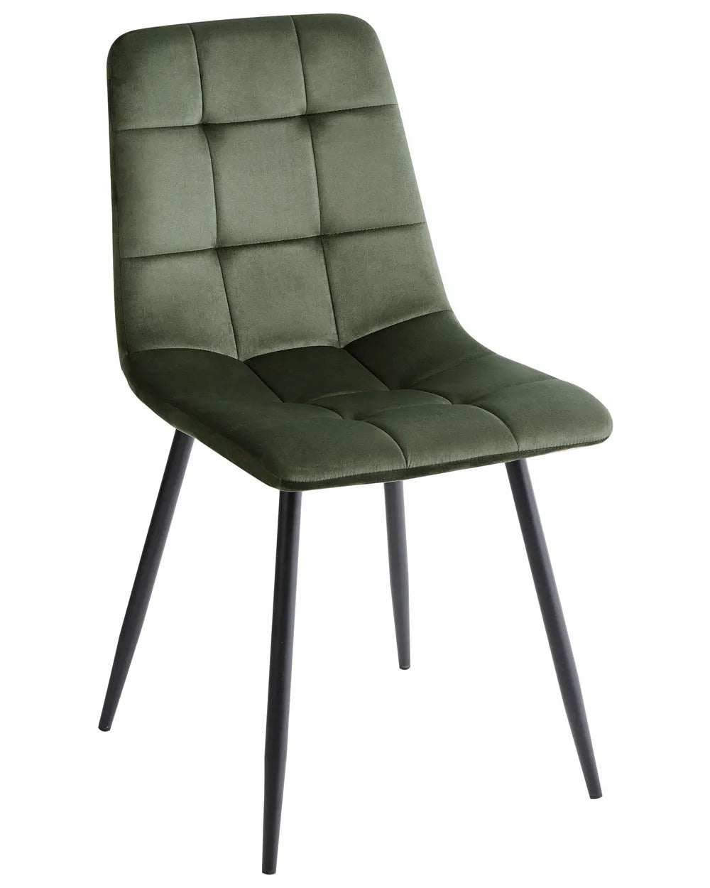 Set of 4 Dining Chairs Velvet Olive Green Logan