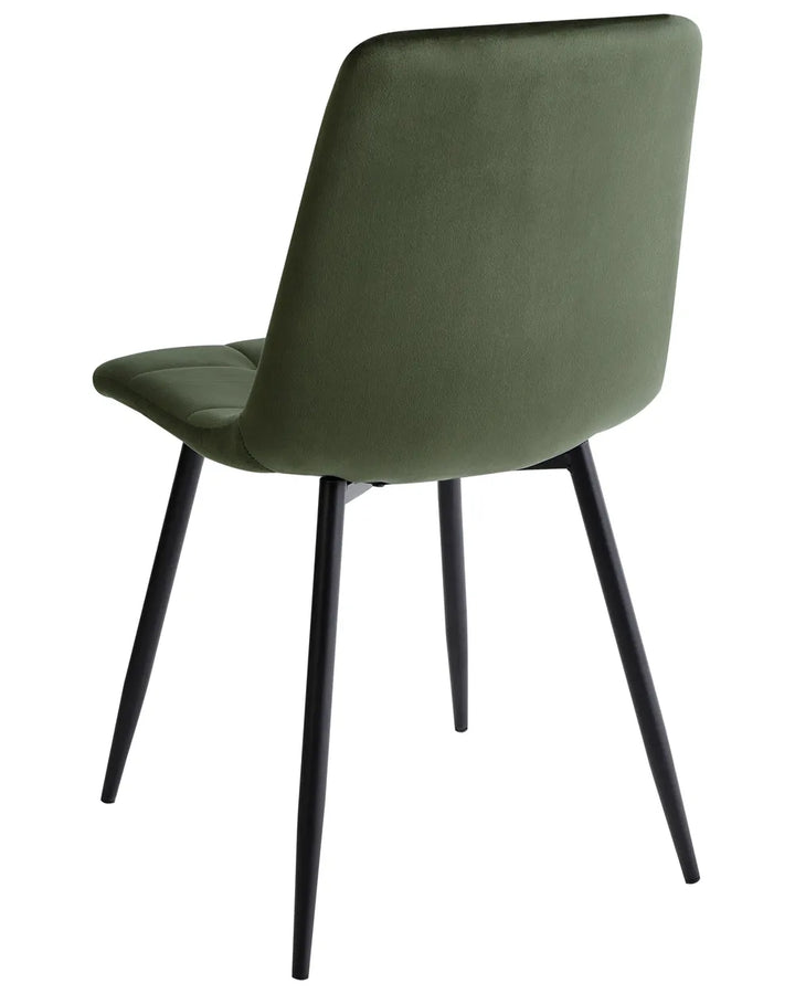 Set of 4 Dining Chairs Velvet Olive Green Logan