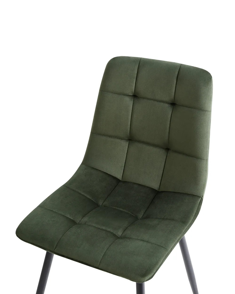 Set of 4 Dining Chairs Velvet Olive Green Logan