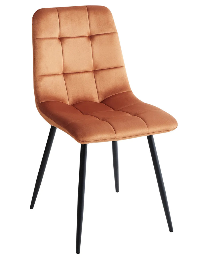Set of 4 Dining Chairs Velvet Orange Logan
