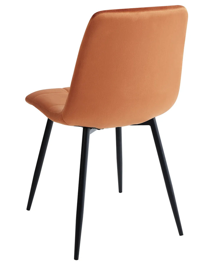 Set of 4 Dining Chairs Velvet Orange Logan