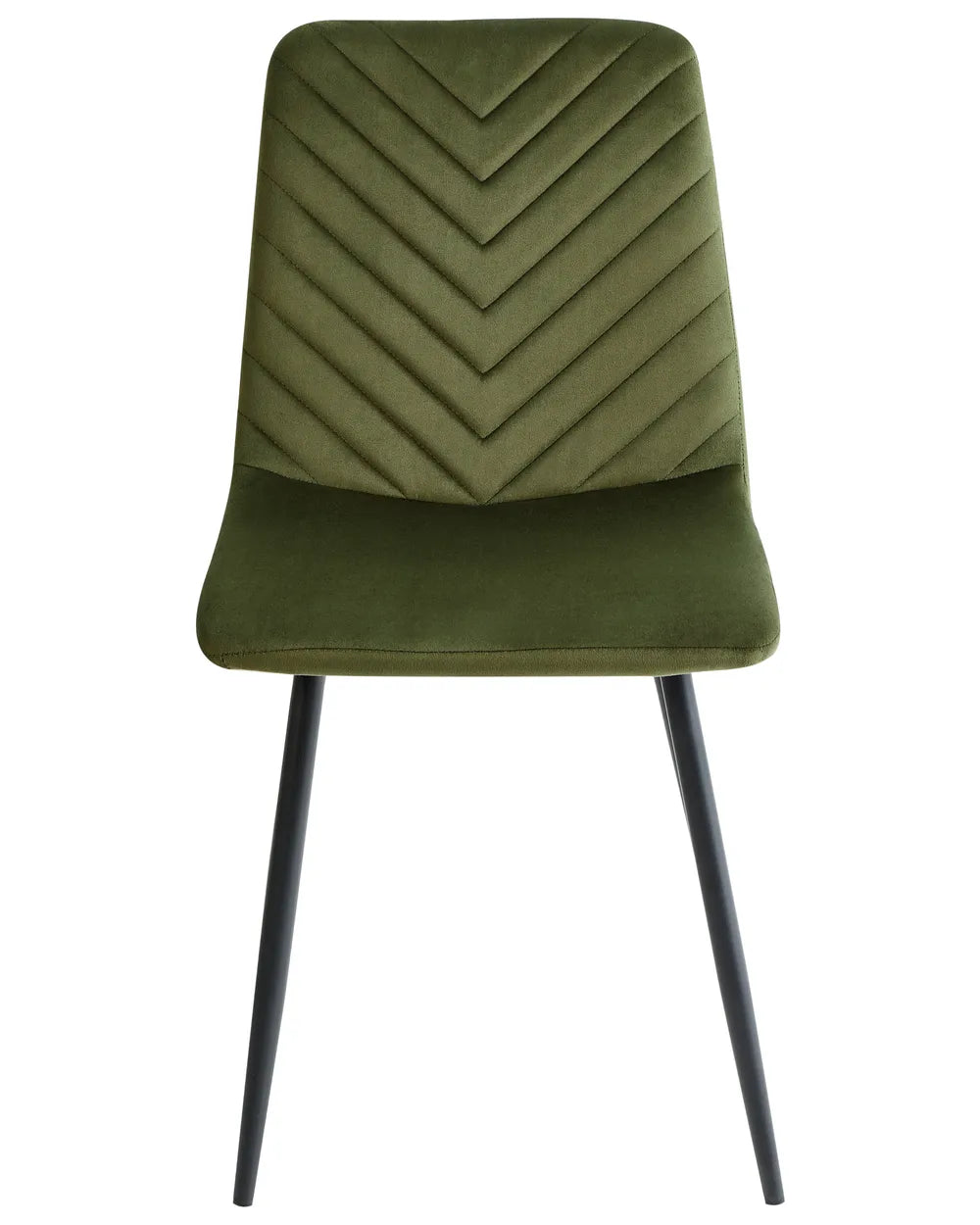 Set of 4 Dining Chairs Velvet Olive Green Selena