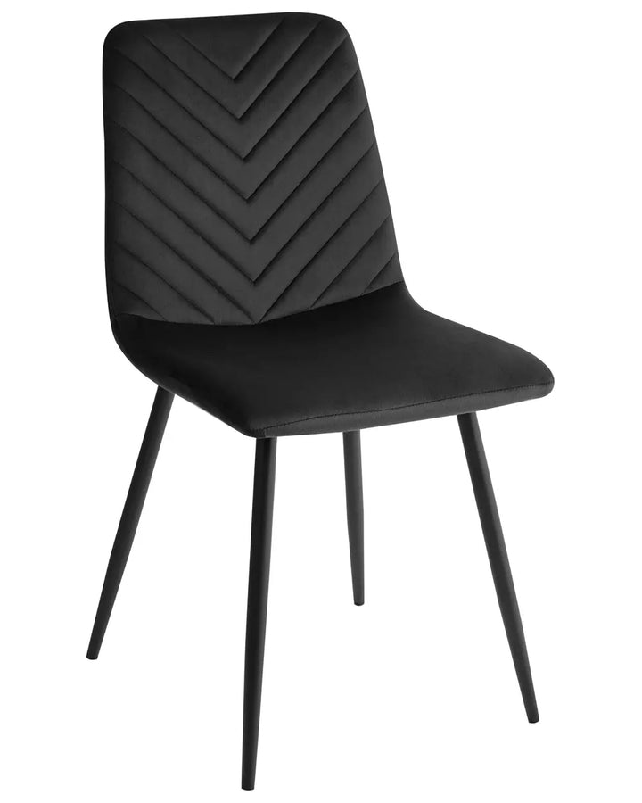 Set of 4 Dining Chairs Velvet Black Selena