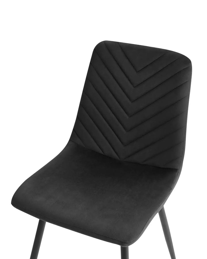 Set of 4 Dining Chairs Velvet Black Selena